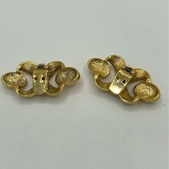 Vintage Signed Bluette gold tone shoe clips - 1970s - Picture 2 of 3